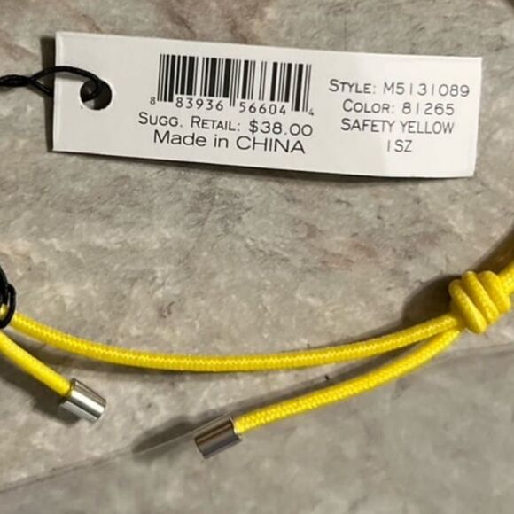 Marc By Marc Jacobs Bolt Friendship Stretch Bracelet - Safety Yellow NWT - Picture 4 of 4